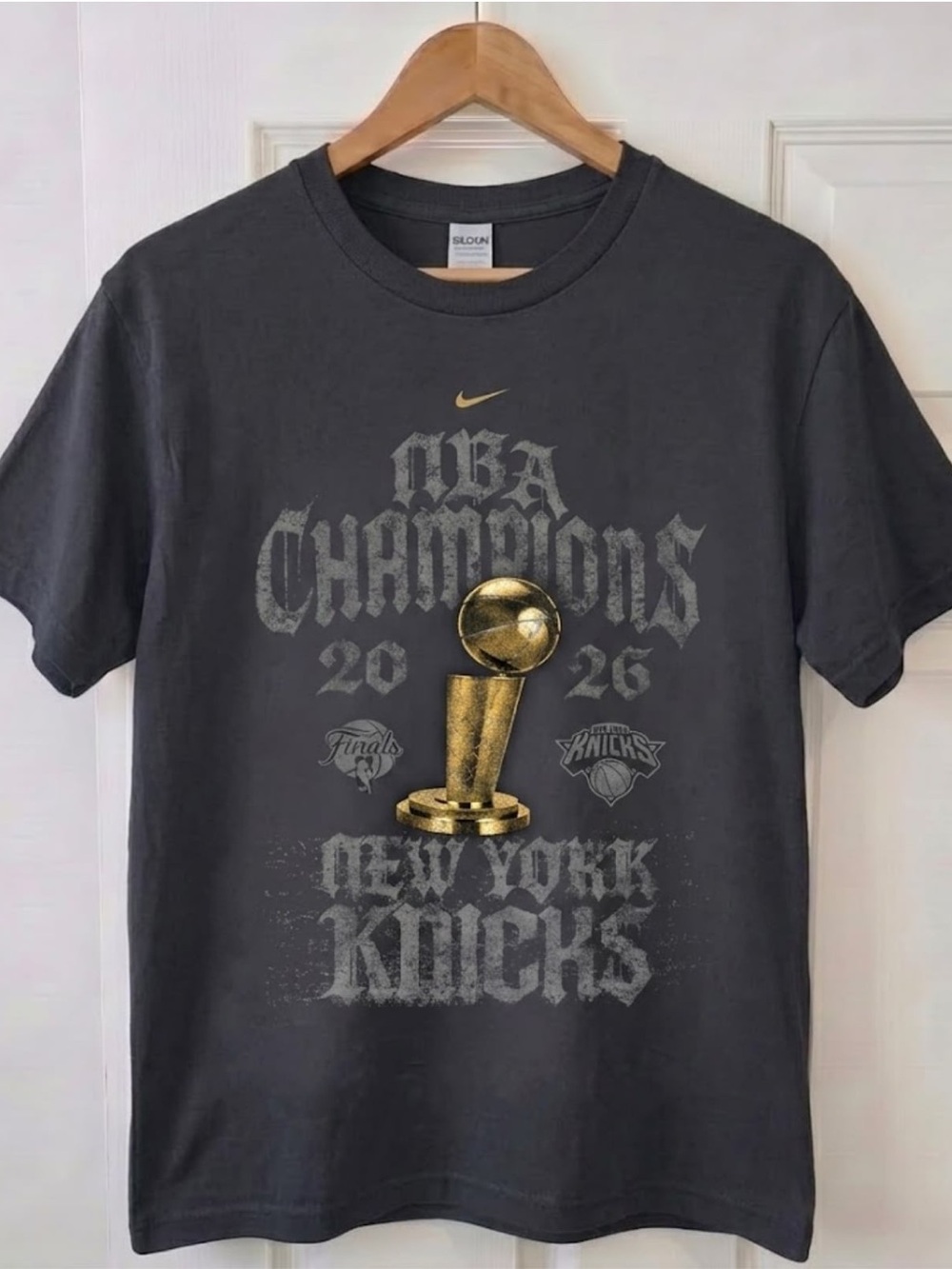 New York Knicks 2026 NBA Finals Champs T-Shirt Charcoal M